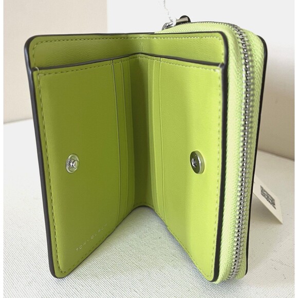 New Tory Burch Emerson Mini Patent Leather Wallet Candy Lime - Picture 5 of 5